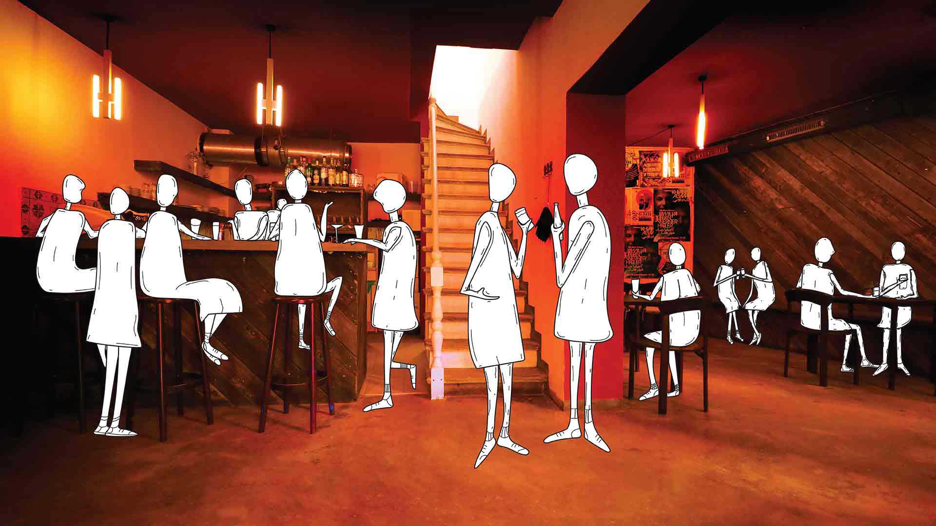 AL Berlin Cafe Bar Illustrated by Krishan