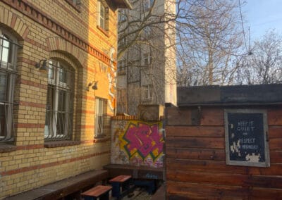 The-AL-Berlin-Cafe-Bar-Little-Communal-Shared-Garden-please-pay-attention-to-the-noise-we-have-neighbors